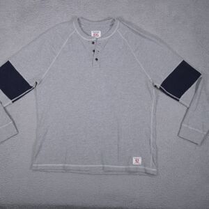 Abercrombie & Fitch  Long Sleeve Henley Shirt Mens XXL Gray Blue 90s Hipster
